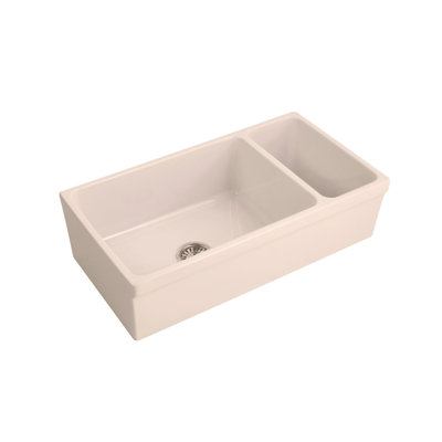 Lowell 35.5'' L Double Bowl Fireclay Kitchen Sink