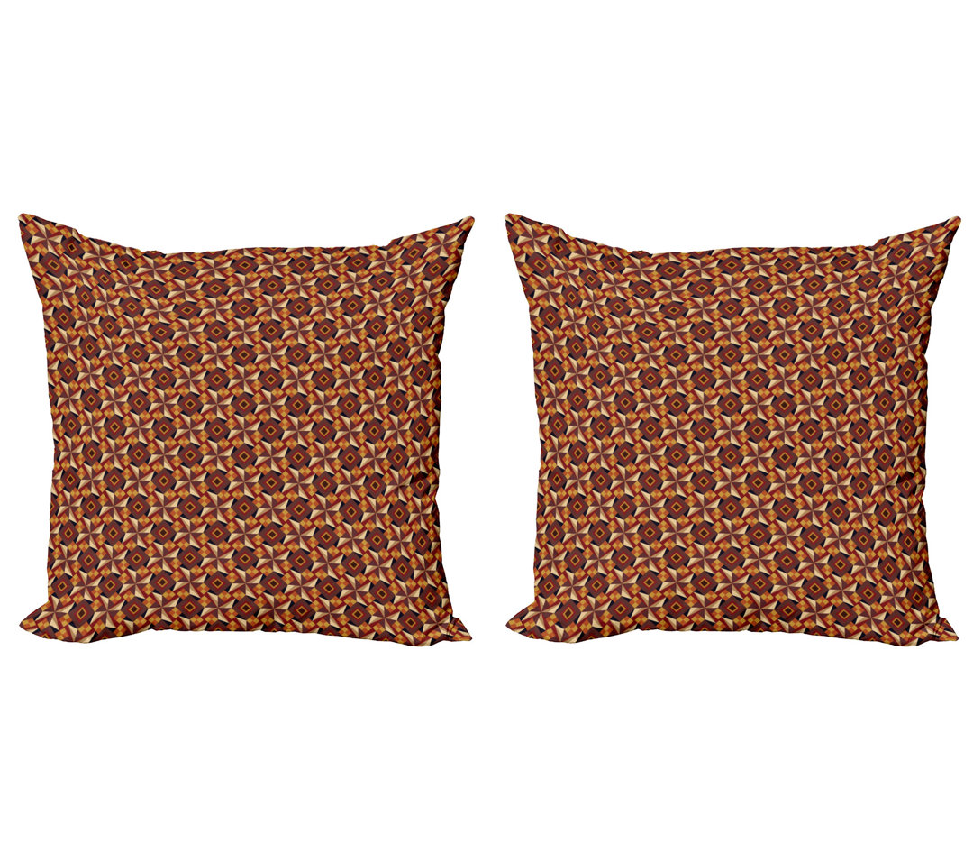 Kissenbezug, Retro Vintage Geometric, Modern, Dark Orange Burgund