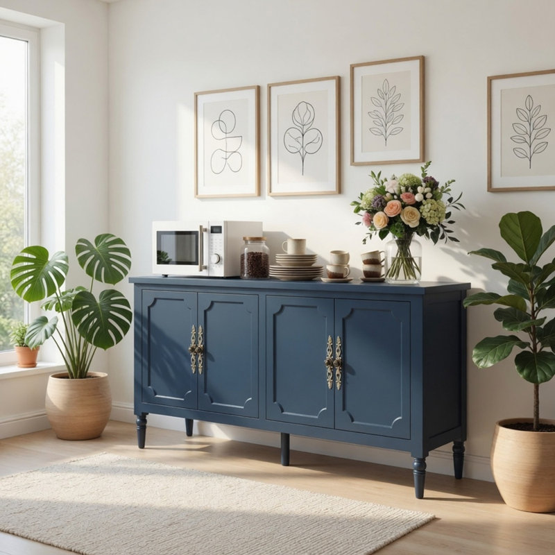 Buffet 58,9 pouces avec tablettes réglables, Blue