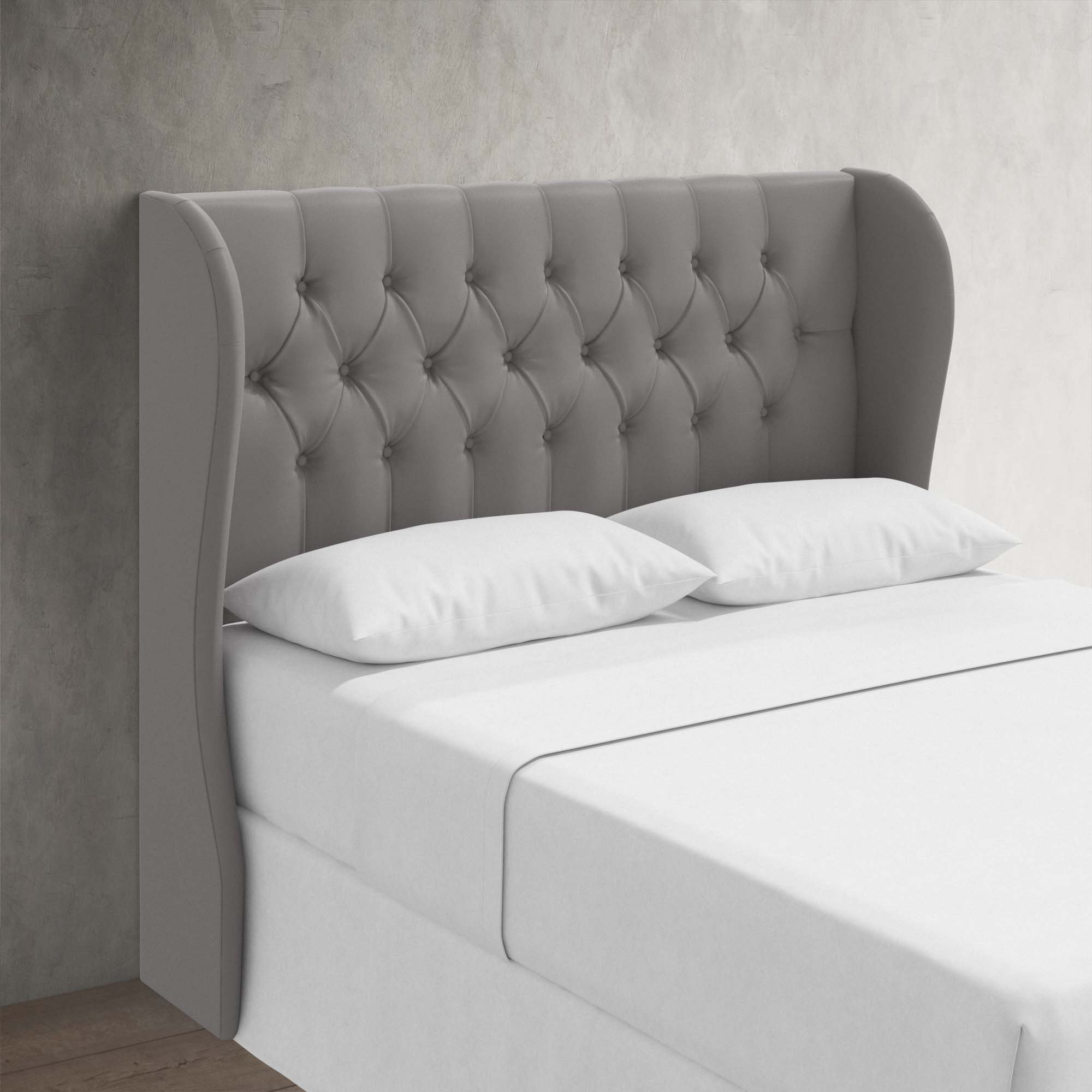 Tomey Upholstered Headboard, King, Classic Otter Performance Velvet