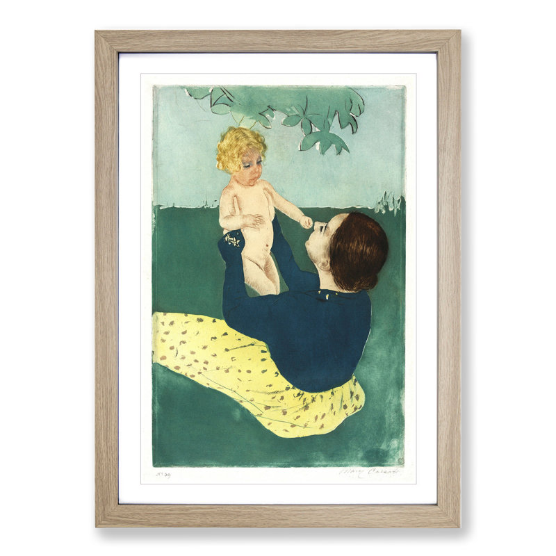 Under the Horse Chestnut Tree by Mary Cassatt - Picture Frame Painting, 48cm H x 36cm W x 2cm D, Oak Framed
