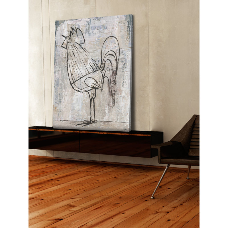 « matinée coq », reproduction d’art sur toile tendue, H 18 po x l 12 po x P 1,5 po