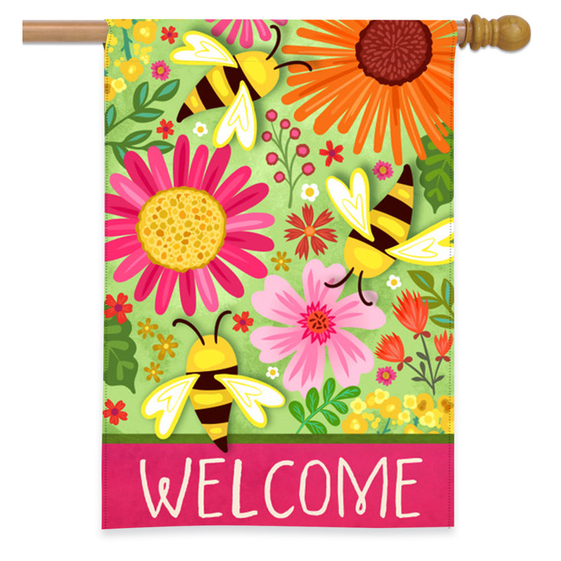 Buzzing Blooms House Flag
