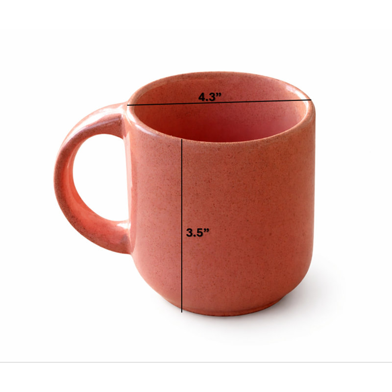 Mug | 8.5 OZ Ceramic Peach Coffee Mug