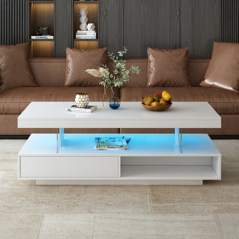 Table basse avec rangement Boby, Blanc