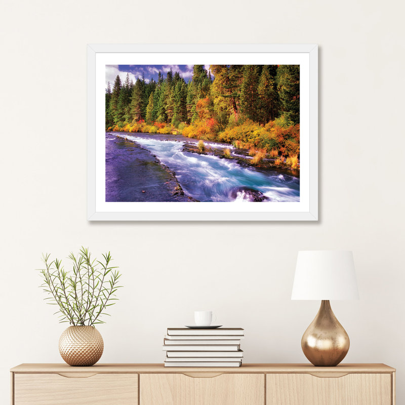 «Fall Stream», reproduction de photo encadrée, Papier blanc, H 24 po x l 32 po x P 1 po