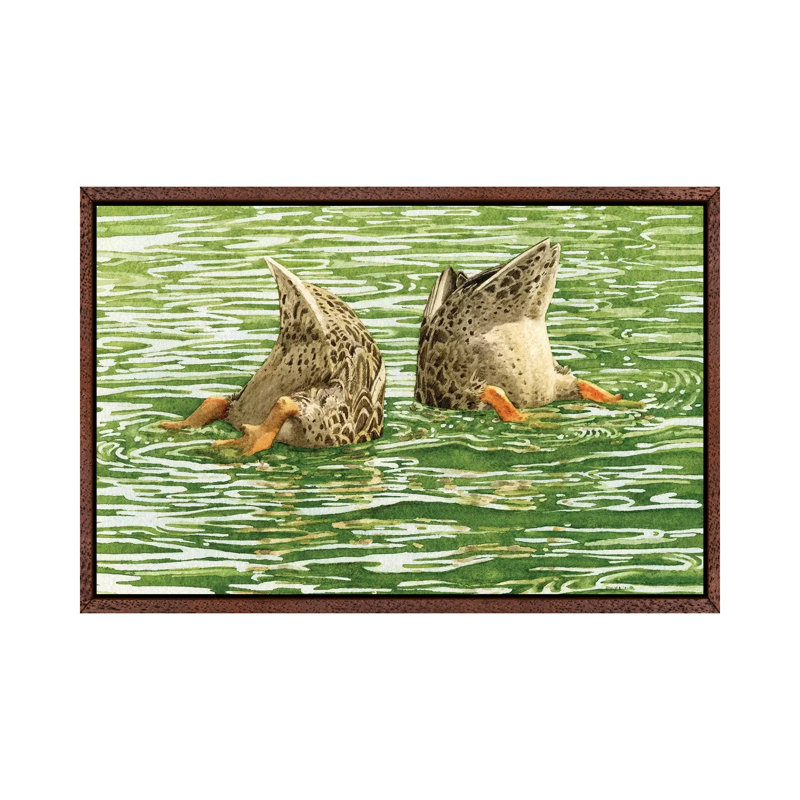 Bottoms Up by Tracy Lizotte - Painting on Canvas, Classic Brown Wood Framed, 101.6cm H x 152.4cm W x 3.81cm D