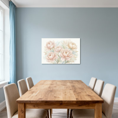 Plantes et fleurs, pivoines, fond pastel doux