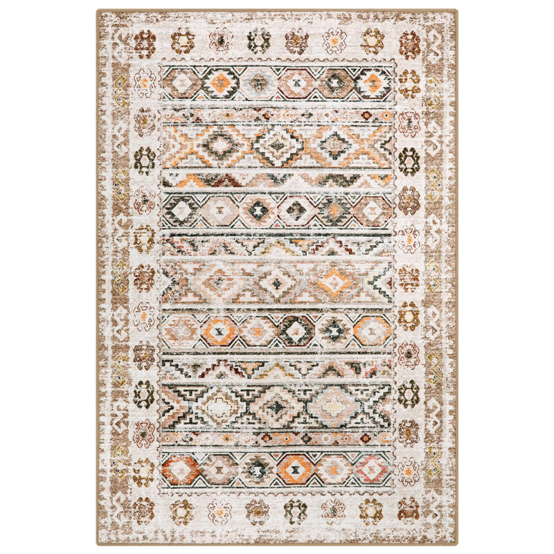 Tapis d'entrée rectangulaire Govan Boho, Rectangle 4pi x 6 pi