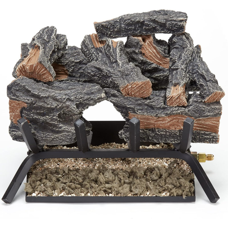 Natural Gas Vented Fireplace Logs Set with Match Light, 45000 BTU