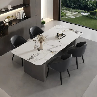 Composite rock plate dining table and chair set
