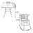 Rattan patio table and chair combination