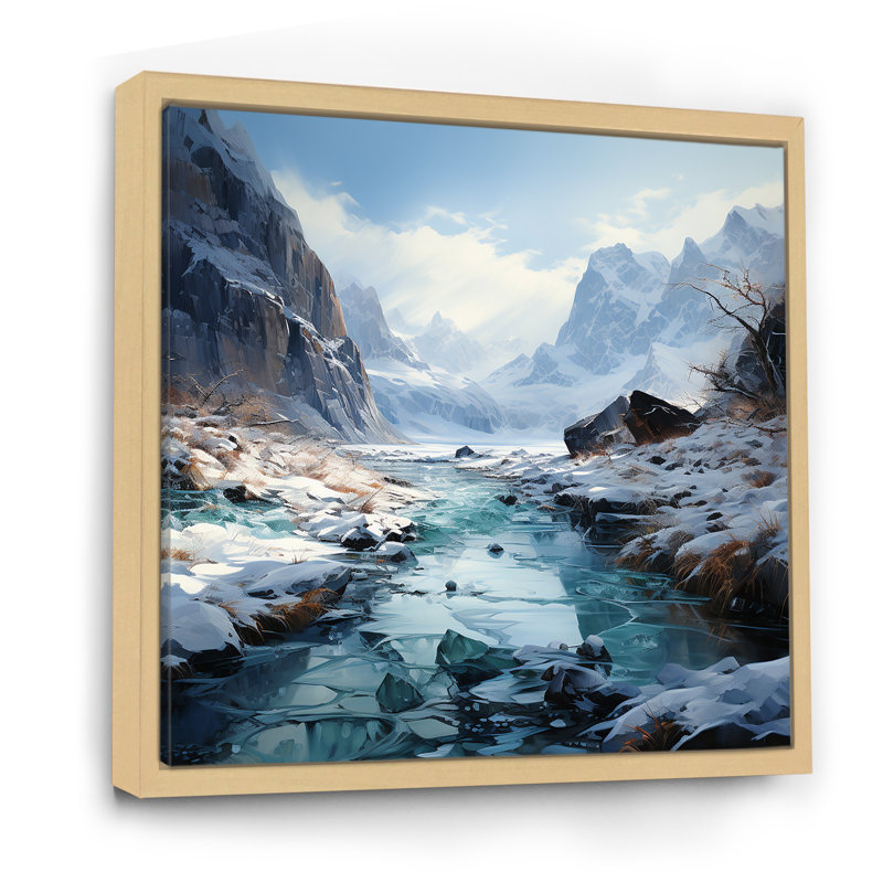 «Island Glacier Charm in Winter», reproduction, Cadre naturel flottant, H 16 po x l 16 po