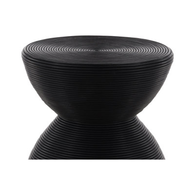 Furniture Classics Miramar Black Rattan Sculptural End Table