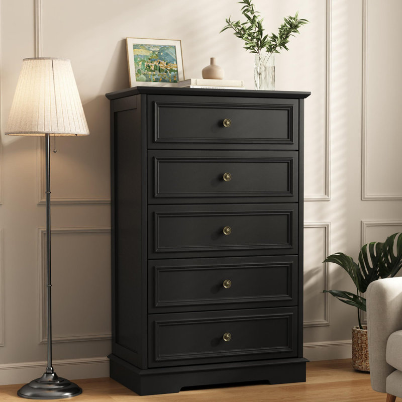 Goode 27.5'' W 5 - Drawer Dresser (Set Of 2), Black