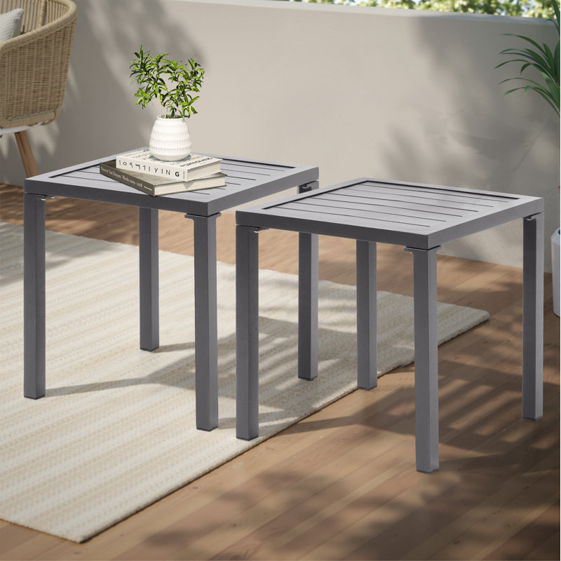 Aluminum Square Side/End Table, Gray