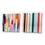 Vibrant Serenity, motif de lignes bleues et roses - formes abstraites, ensemble de 2 carrés-102161976-102161975