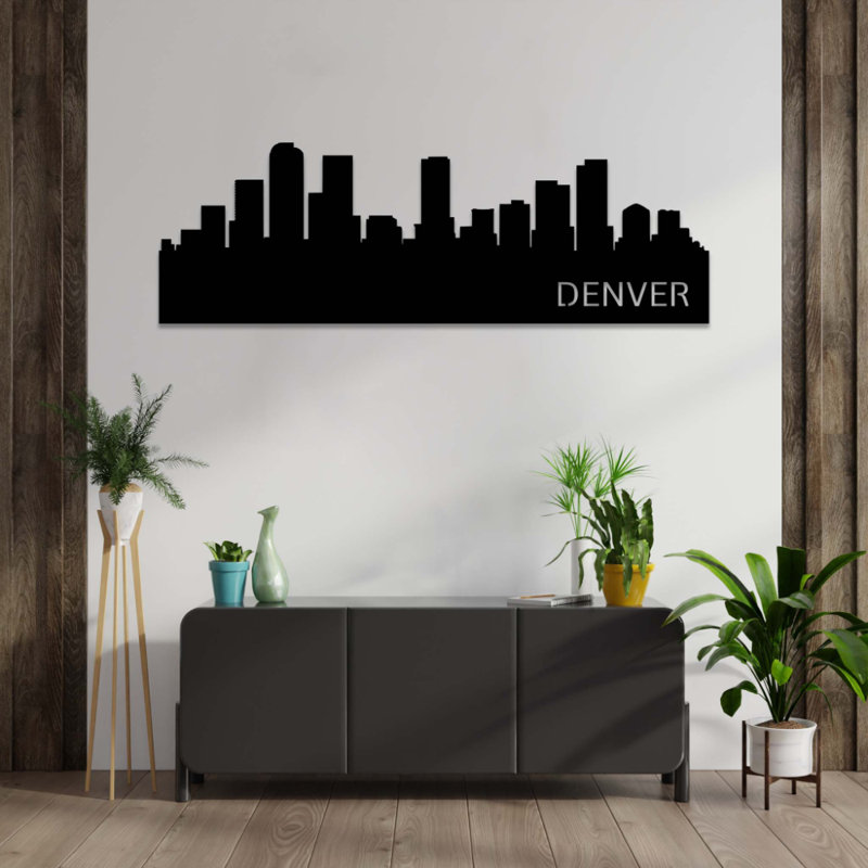 Décoration murale Denver, H 47 po x l 15,5 po x P 0,12 po, Noir