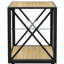 Table de bout de table de chevet de style industriel pour chambre à coucher et salon, plateau en bois de verre trempé naturel, système de rangement efficace à 3 niveaux pour économiser de l'espace-2075171708-2075171711