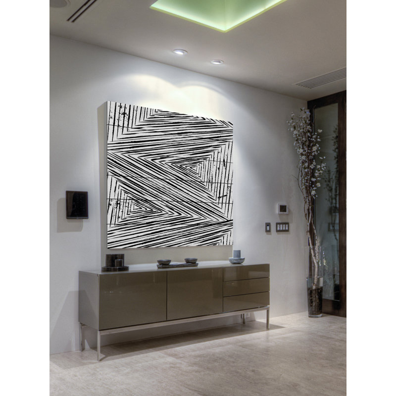 Linear Maelstrom - impression sur bois, H 18 po x l 18 po x 1,5 po