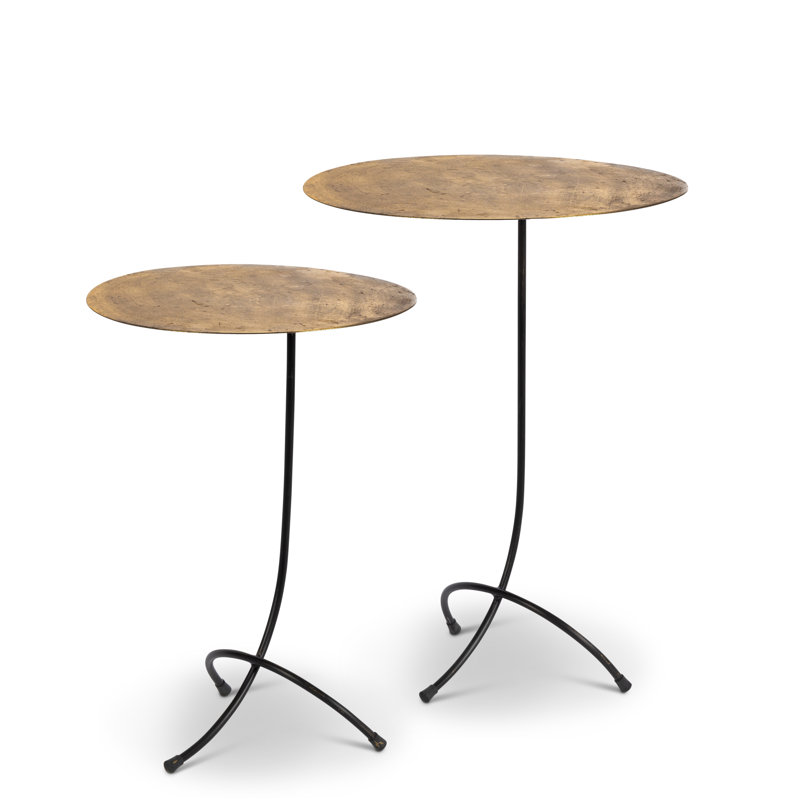 Set of Two Assorted Metal Accent Side Tables