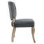 Chaise d'appoint capitonnée en velours gris-955069013