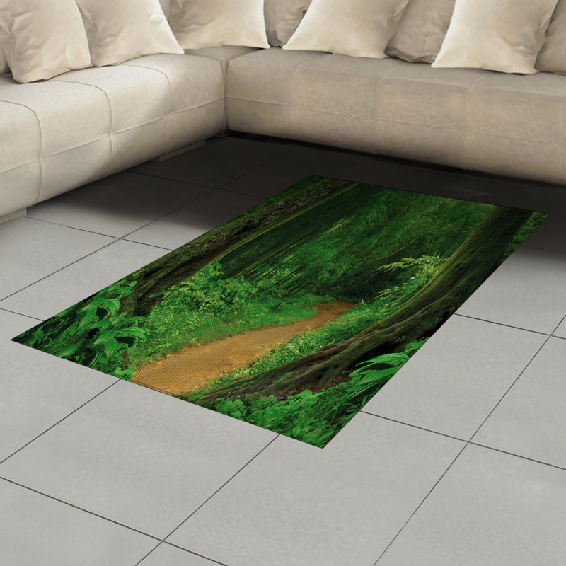 Jungle High Density Long Fiber Poly Threads Decorative Area Rug Carpet, Rectangle 4' x 5'8"