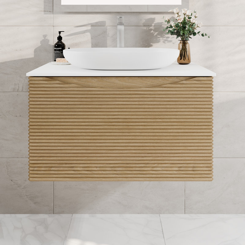 Kambrey 32" Medium Oak Bathroom Vanity Set