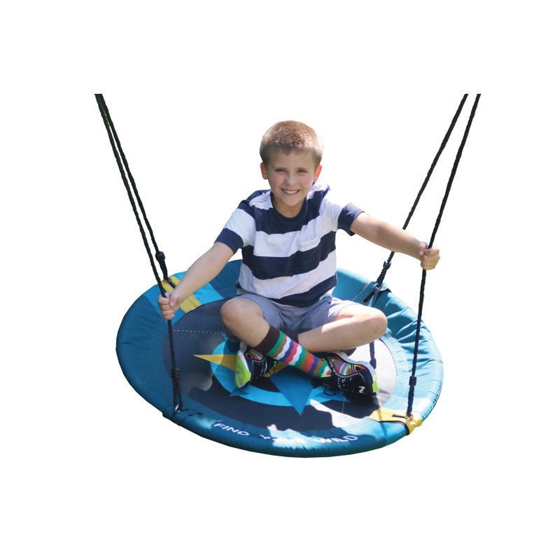 Adventure Blue and Yellow Fabric Multi-Person Saucer Swing