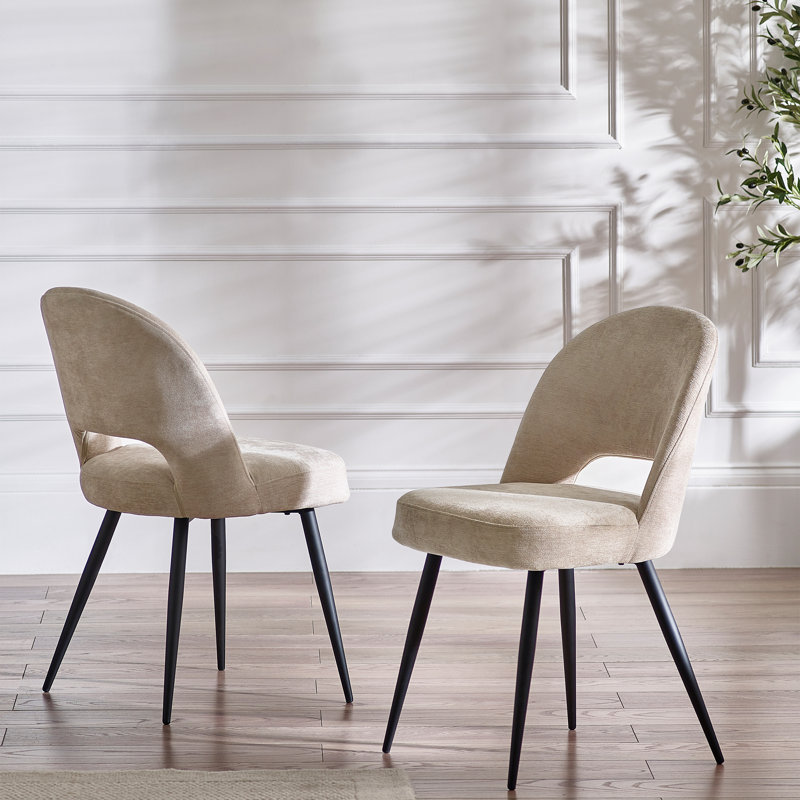 Rodborough 49cm H Polyester Upholstered Wing Back Side Chair, Cream