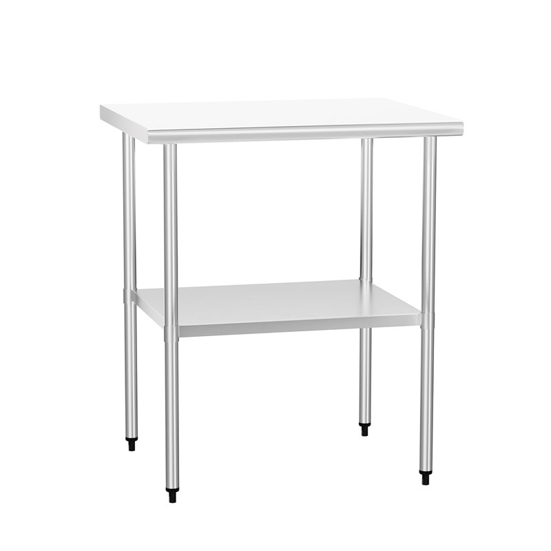 Table de travail en acier inoxydable avec tablettes réglables - convient à un usage hôtelier et extérieur