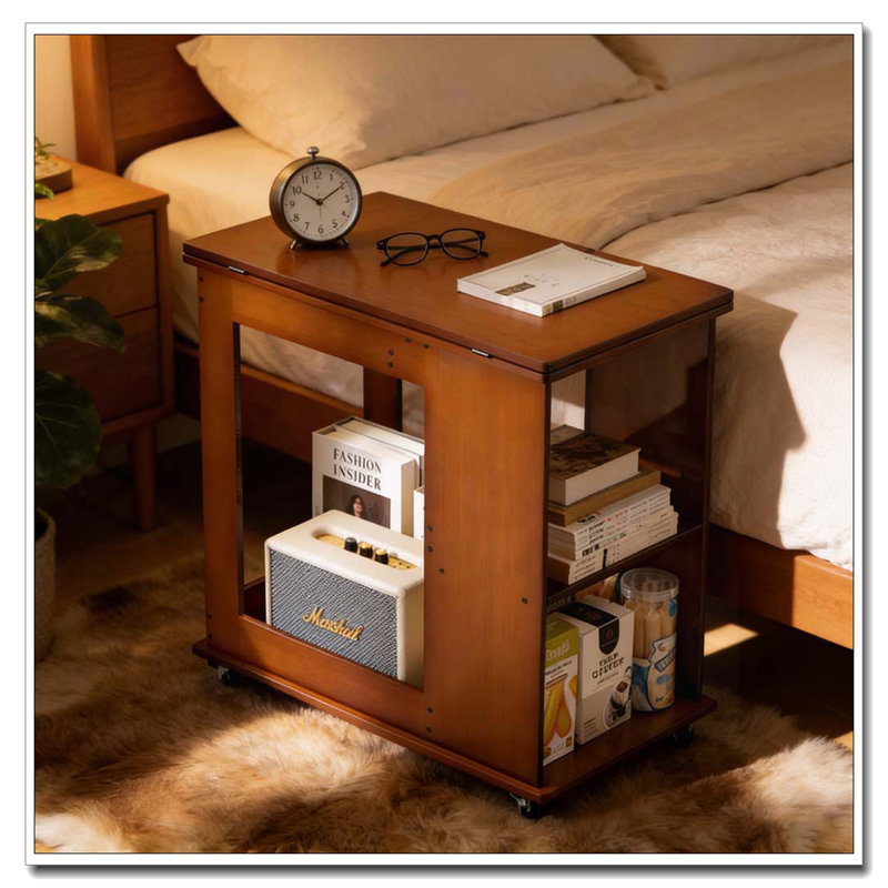 Table pliante en bambou, Noyer 1