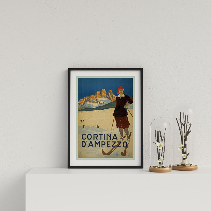 Vintage Travel Poster Cortina D'Ampezzo by Vouvart - Single Picture Frame Print
