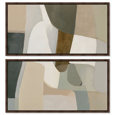 Ensemble de tableaux sur toile Desert Shallows II pour salon, par Art Remedy, châssis entoilé, 54 x 27 pouces