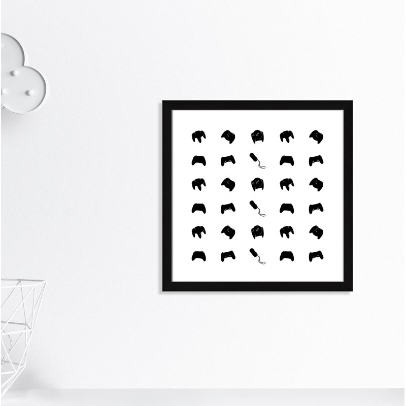 Imprimé papier à motif de joueur, H 24,5 po x l 24,5 po x P 0,63 po, Cadre noir