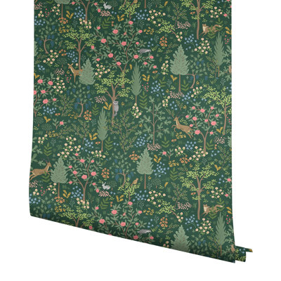 Rifle Paper Co. Woodland Emerald Peel and Stick Wallpaper & Reviews ...