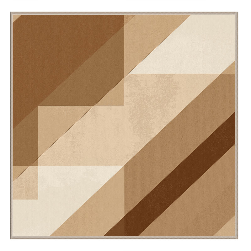 Machine Washable Carlstadt Modern Solid Color Rug in Brown – Beige Binding, 6' Square