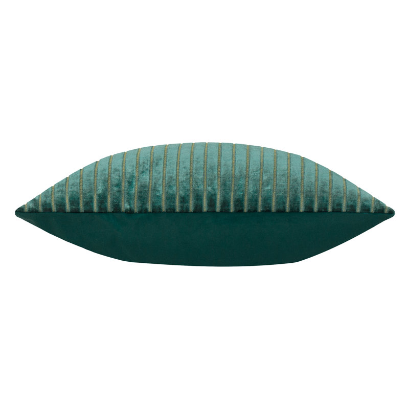 Savoy Stripe Striped Square Cushion, Polyester, Teal