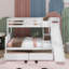 Lit simple superposé au dessus d'un lit double avec 2 tiroirs, glissière, tablettes, échelle-1985240945