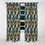 Motif à chevrons dorés et bleus - Rideau à chevrons - Rideau occultant - 1 panneau-107554862
