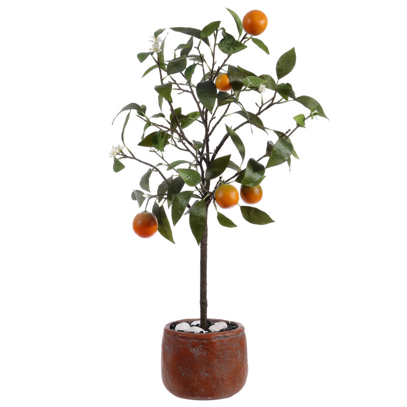 Cora 33.07'' Faux Orange Tree in Freestanding