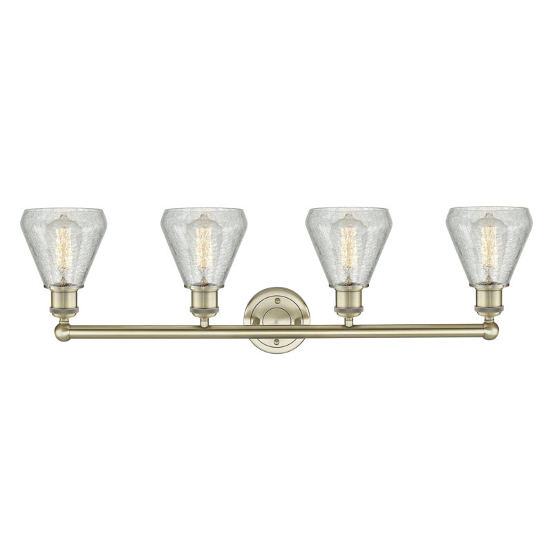 Éclairage pour meuble-lavabo 4 lumières Petronille, Laiton antique