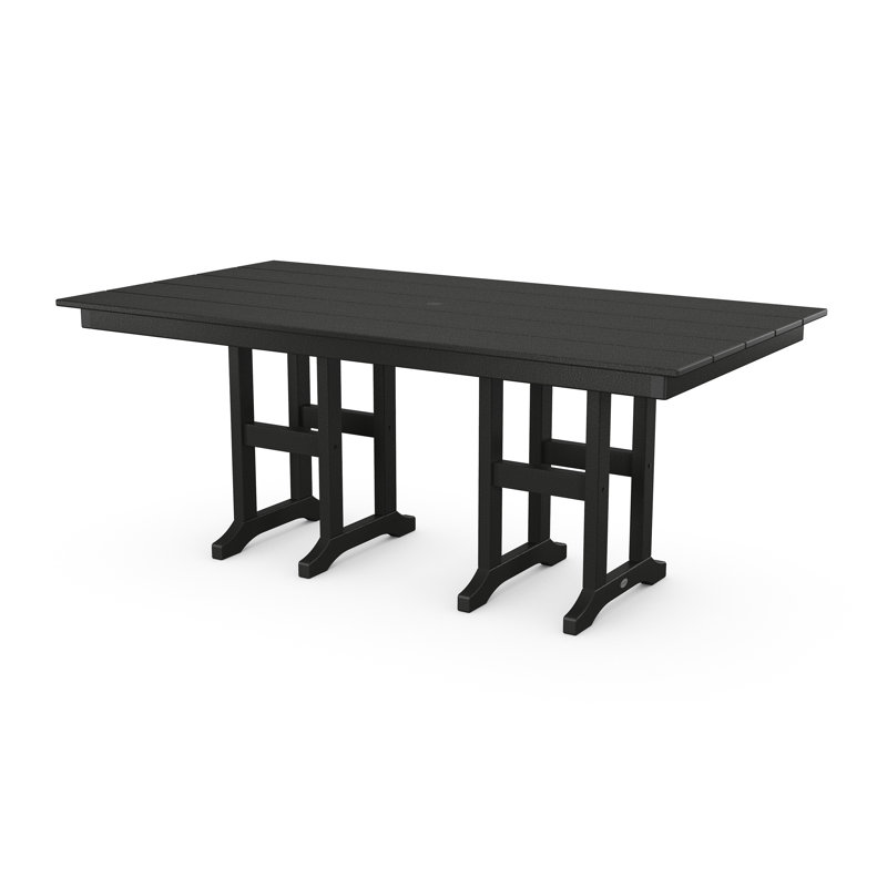 POLYWOOD x Sol 72 Dining Table, 37" W x 72" L x 37.06" H, Black