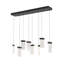Lustre moderne linéaire à 8 lumières DEL en cristal, suspension pour îlot de cuisine, intensité variable