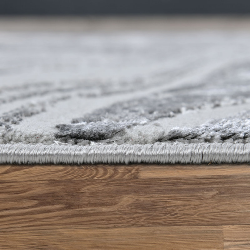 Galaxy Series Abrstract Black/Gray/Ivory/Beige Area Rug, Rectangle 7'9" x 10'2", Gray