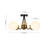 3-Light Brass Accents Frosted Glass Semi-Flush Mount