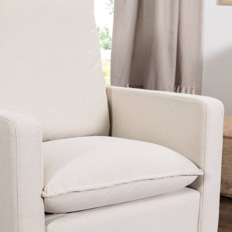 Cali Pillowback Swivel Glider, Cream Eco Weave/Black Base