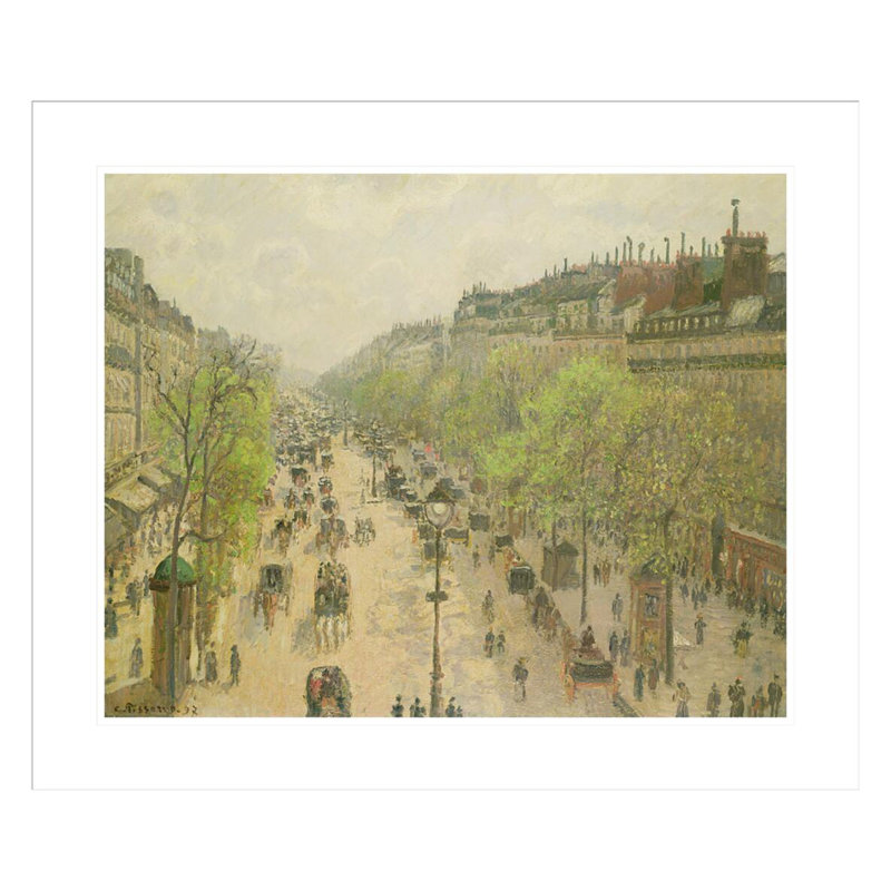 «Boulevard Montmartre Morning Gray Day» par Camille Pissarro, impression giclée sur cadre, H 23,5 po x l 27,84 po