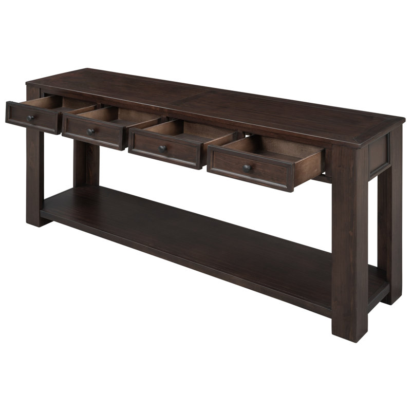 Console / canapé avec tiroirs de rangement et tablette inférieure pour le vestibule, Espresso