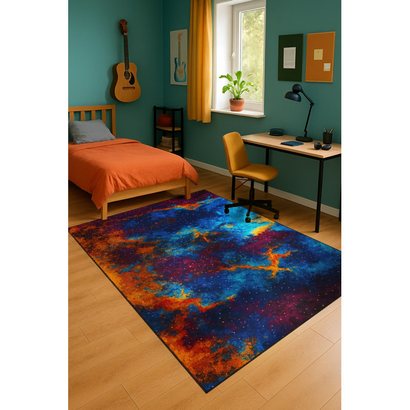Tapis gris tissé à motif lavable Mosso, 6 pi 7 po x 9 pi 10 po
